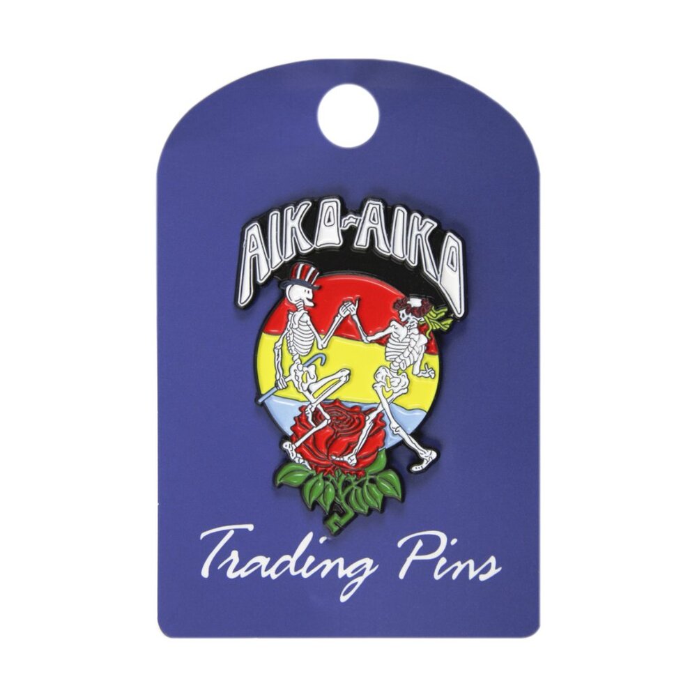 Aiko Dancing Skeletons Enamel Pin - 1970s Hippie Rock Music Iko Apparel Gift NWT